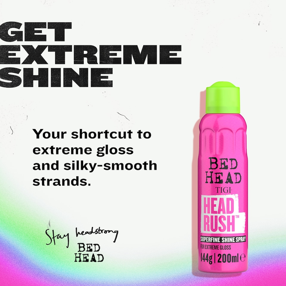 image 1 of Bed Head Headrush Shine Hair Spray 200ml