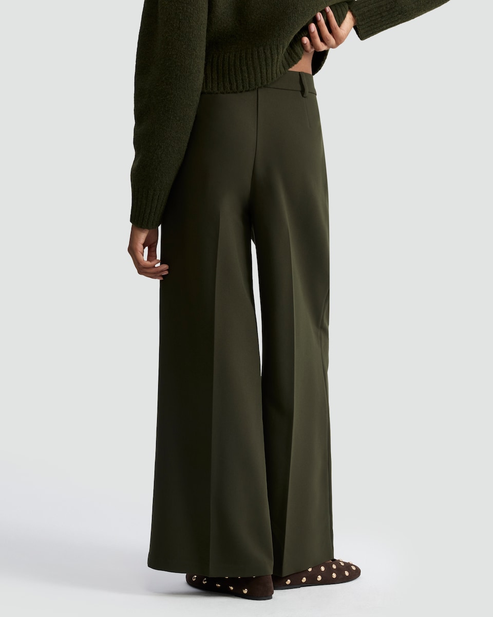 image 1 of The F&F Edit Super Wide Leg Trousers in Khaki