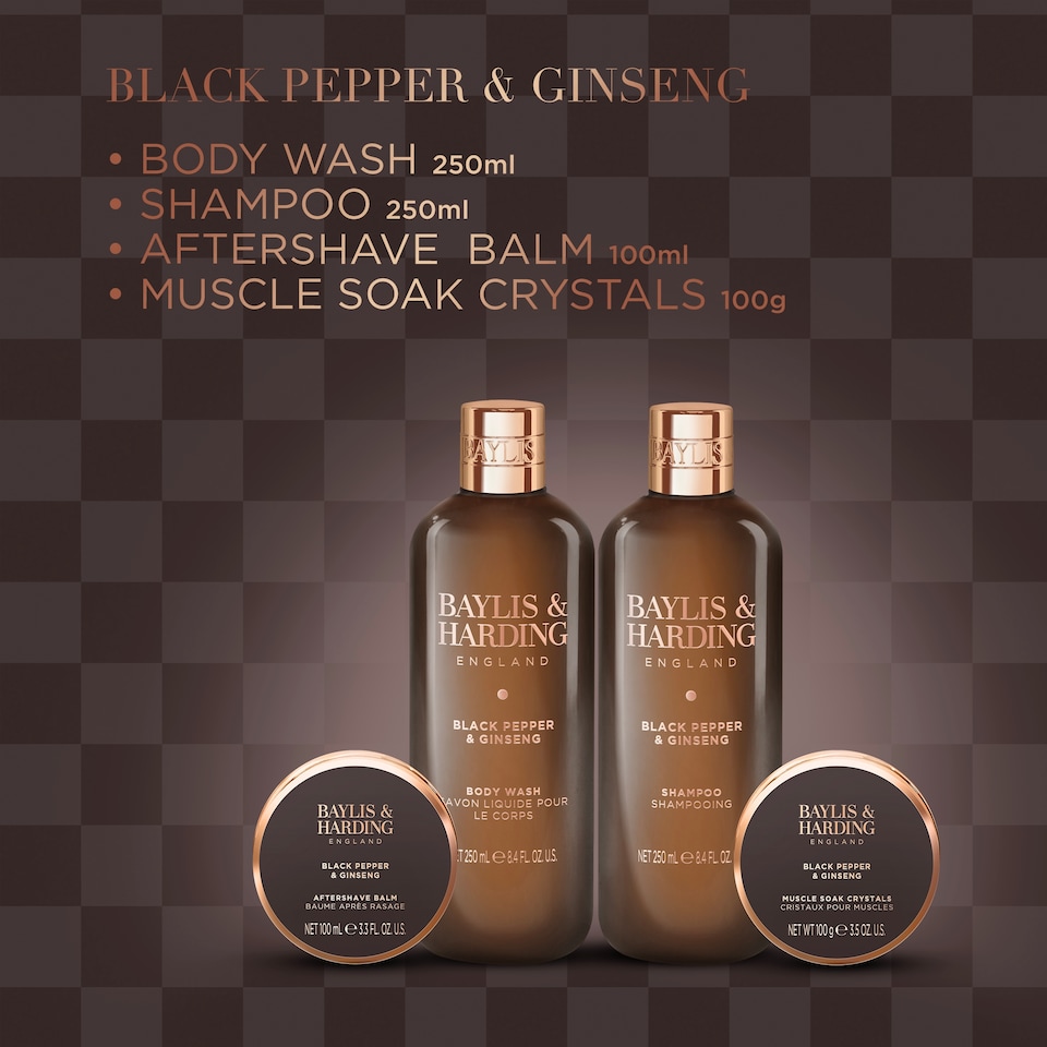 image 1 of Baylis & Harding Black Pepper & Ginseng Men's 3 Piece Gift Set