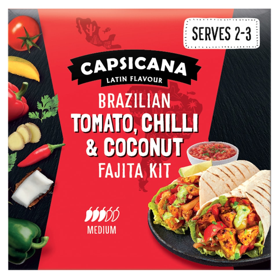Capsicana Brazilian Tomato, Chilli & Coconut Fajita Kit 335g