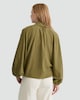 image 3 of F&F Bubble Hem Zip Up Blouse in Khaki