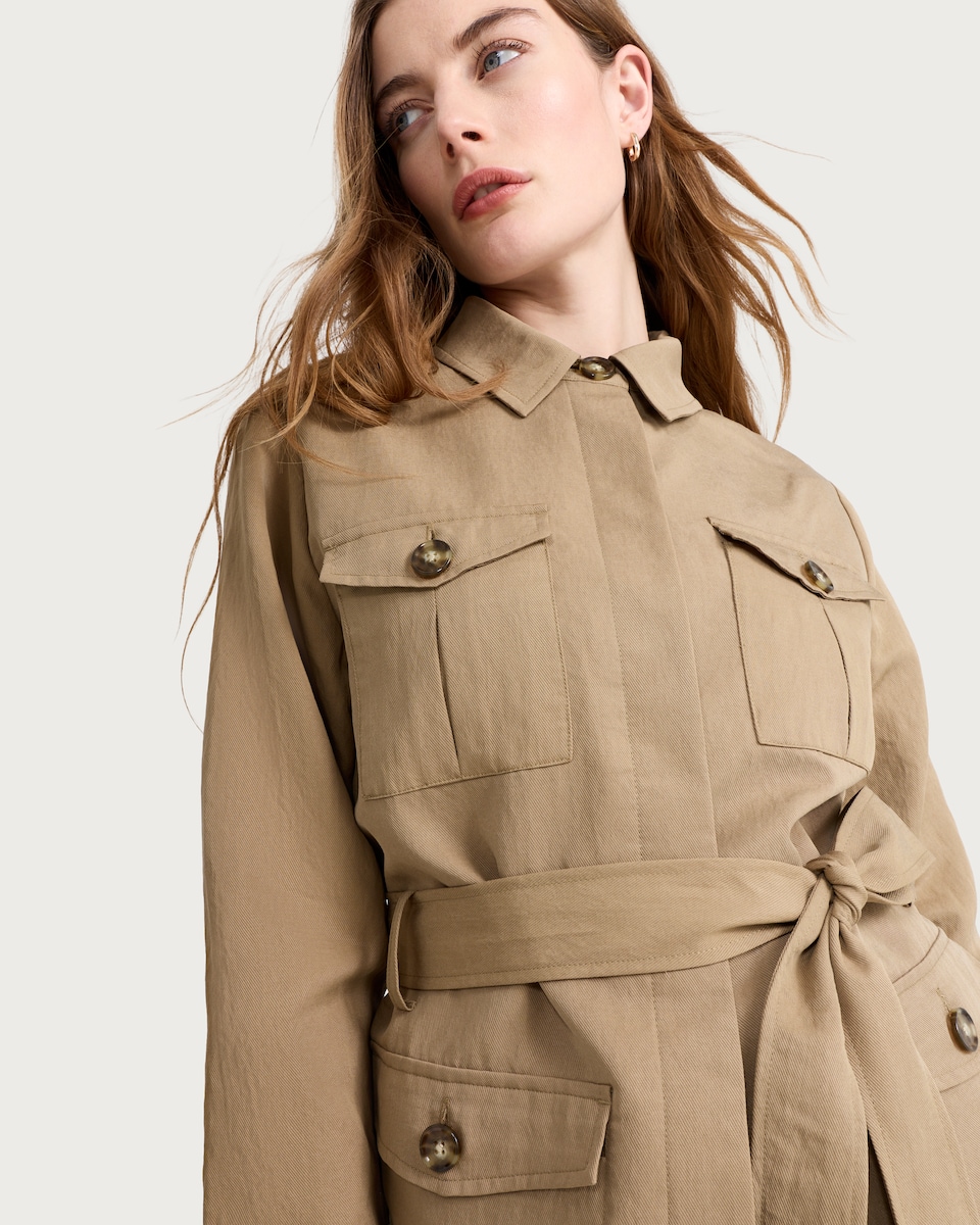 image 1 of The F&F Edit Belted Co-ord Jacket in Beige