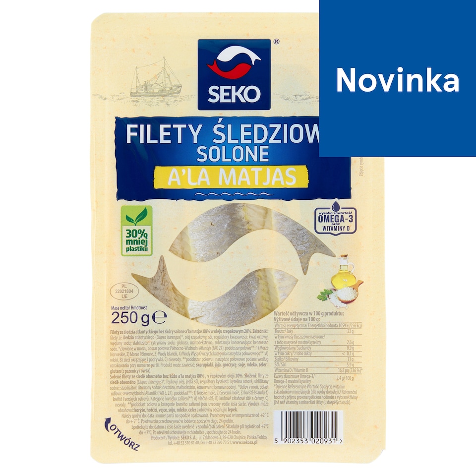 Seko Filety zo sleďa atlantického bez kože 250 g