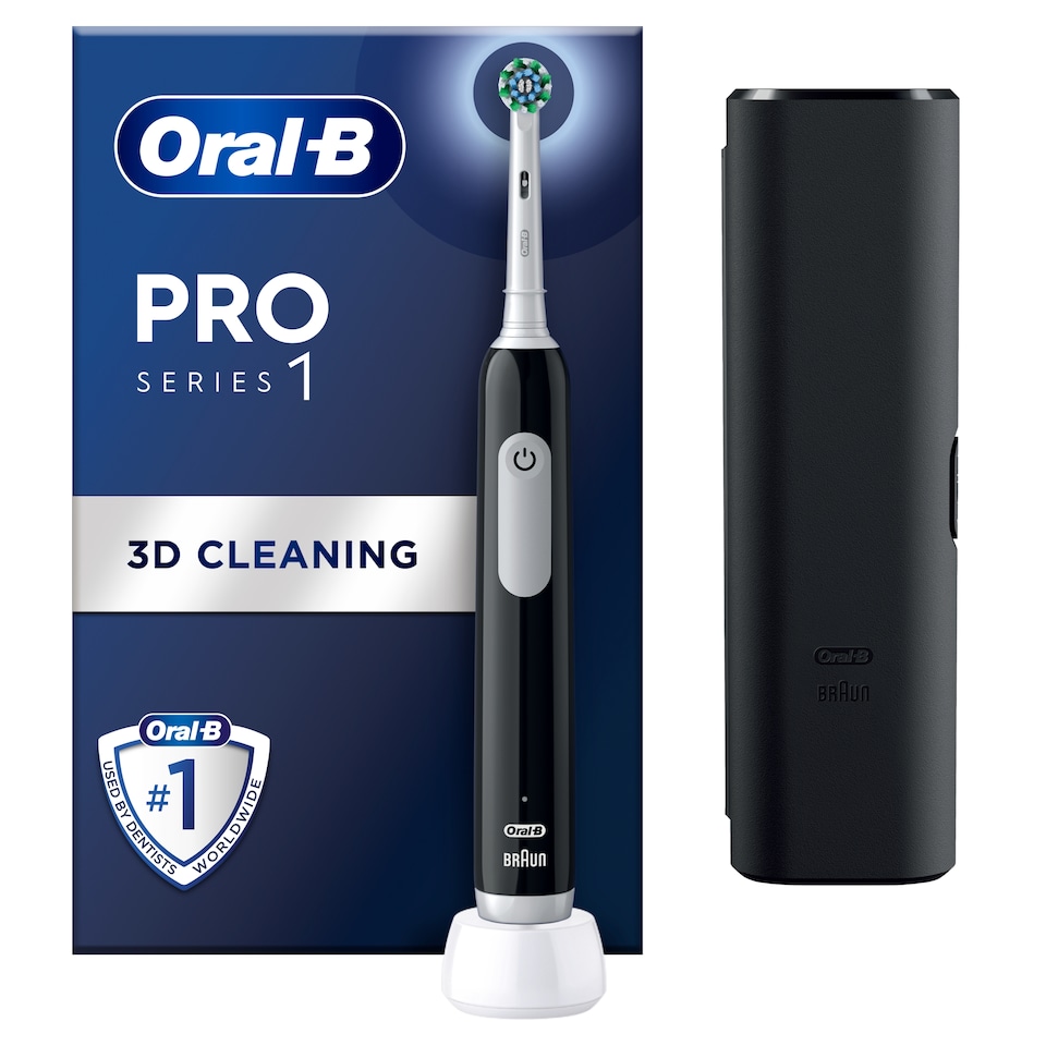 image 1 of Oral-B Pro 1 Electric Toothbrush & Case Black
