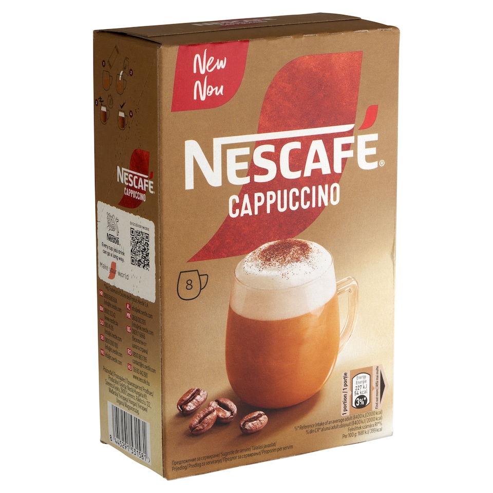NESCAFÉ Cappuccino Instant Coffee 8 x 13,5 g (108 g)