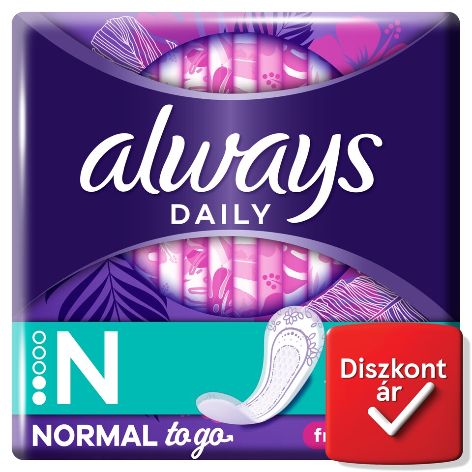 Always Dailies Normal To Go Fresh Tisztasági Betét, 20 db  1. kép
