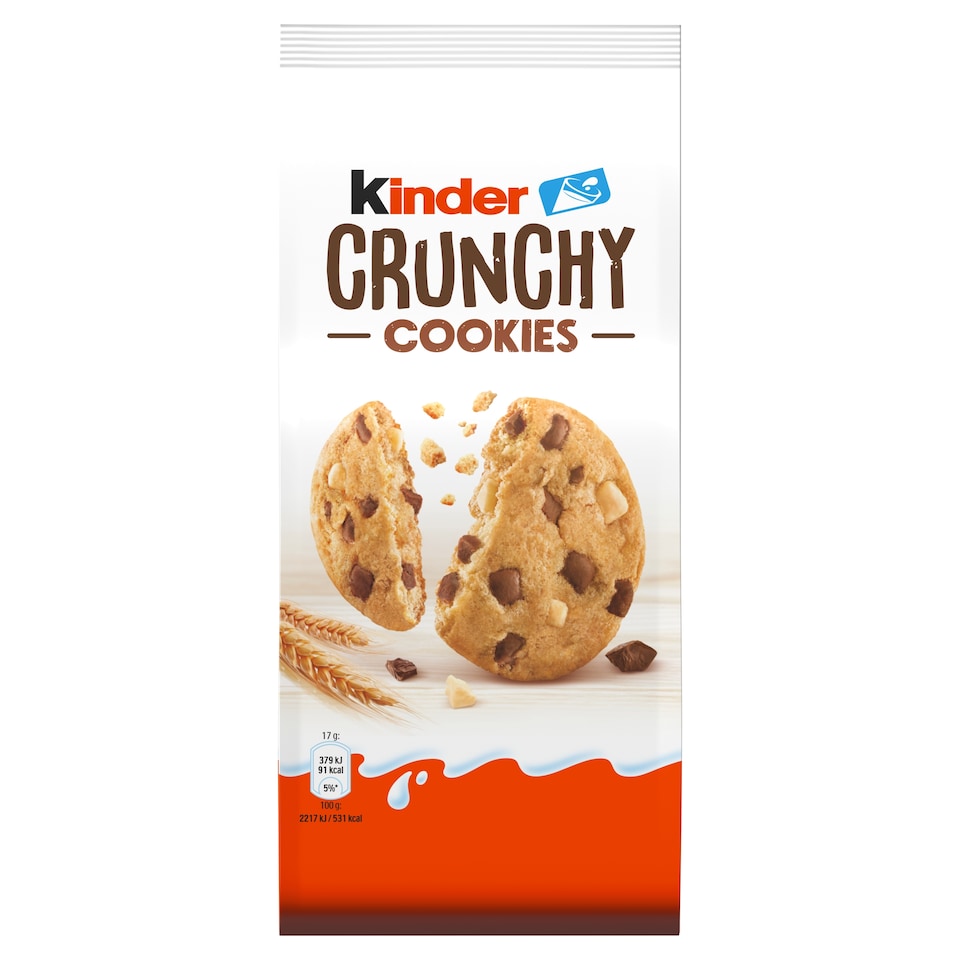 Kinder Sušenky s mléčnými kousky a kakaovými kousky 8 ks 136g