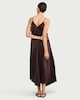 image 3 of F&F V Neck Hanky Hem Dress in Brown