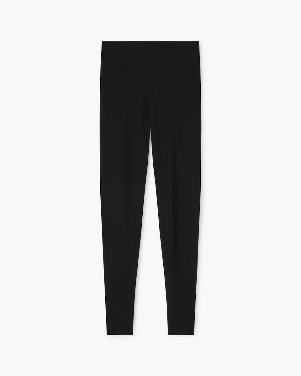 image 1 of F&F Cotton Rich High Waisted Leggings in Black