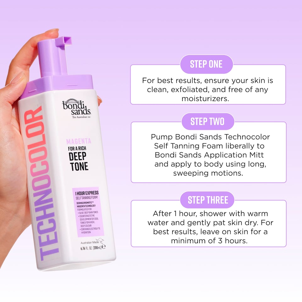 image 1 of Bondi Sands Technocolor 1 Hour Express Self Tanning Foam Magenta 200Ml