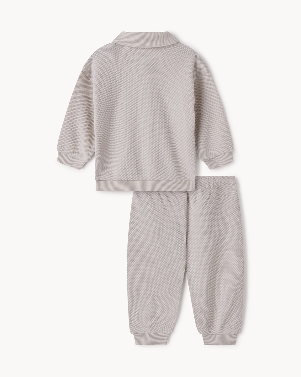 image 1 of F&F Baby Bear Polo Shirt and Joggers Set in Neutral