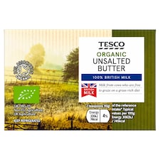 Tesco Organic Unsalted Butter 250G