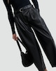 image 2 of F&F Faux Leather Pleated Barrel Leg Trousers in Black