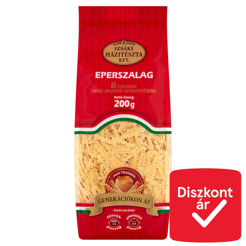 Izsáki Házitészta eperszalag 8 tojásos házi jellegű száraztészta 200 g