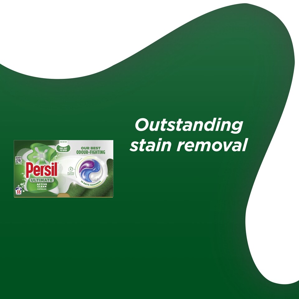 image 1 of Persil Ultimate Active Clean Laundry WashingDetergent Capsules 33 washes 696g