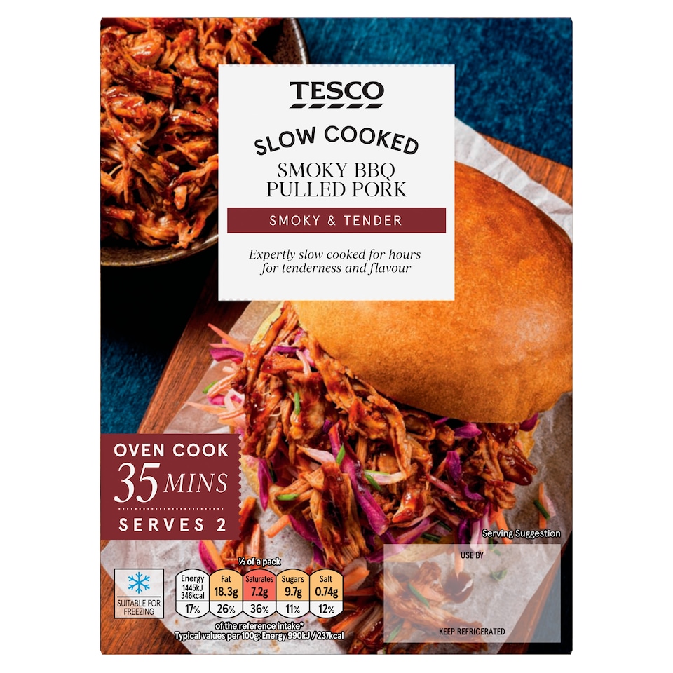 Tesco Slow Cooked Smoky BBQ Pulled Pork 410g