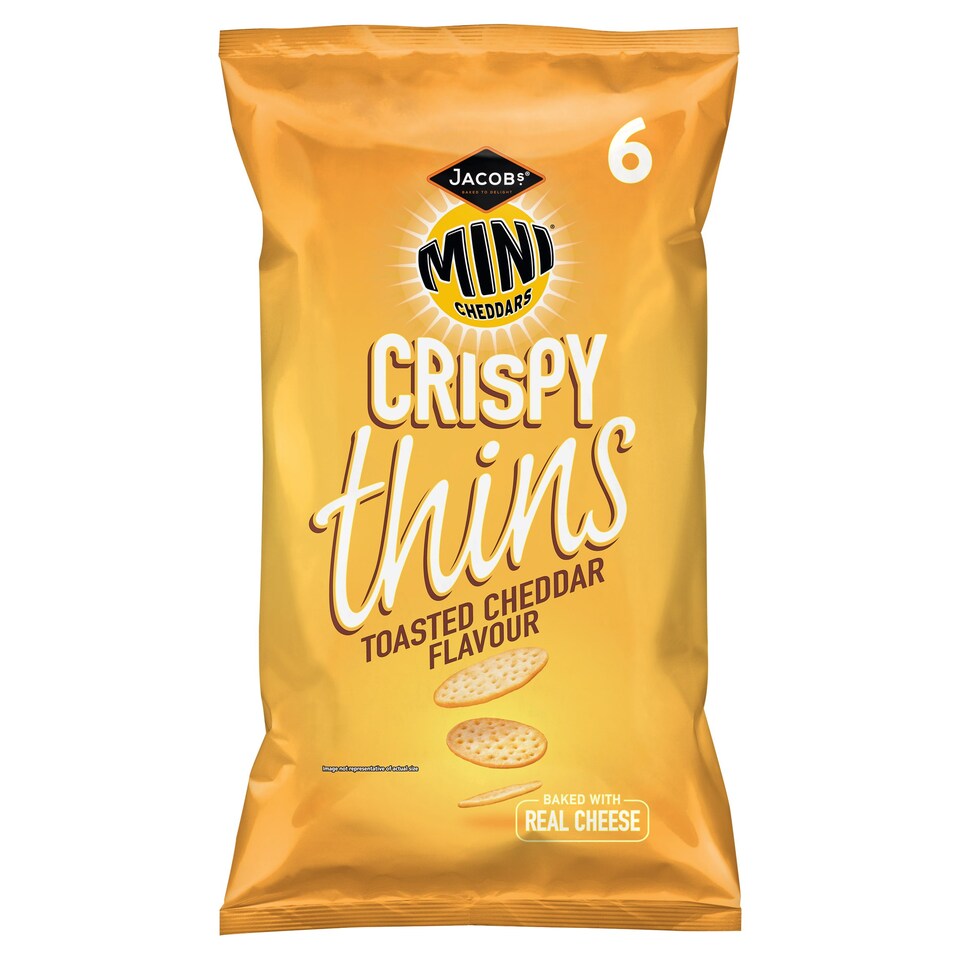 Jacobs Mini Cheddar Thins Toasted 6X23g