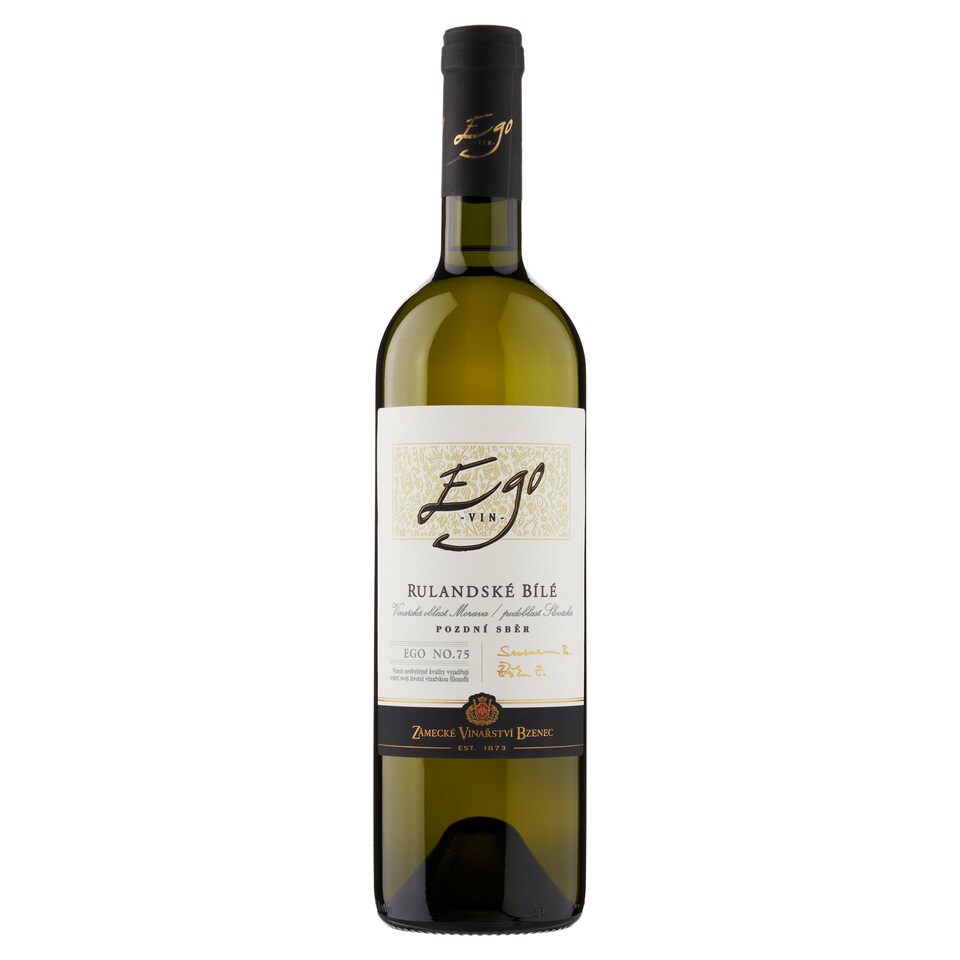 Zámecké Vinařství Bzenec Ego Rulandské bílé víno s přívlastkem pozdní sběr suché bílé 750ml