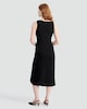 image 3 of F&F Crinkle Textured Gold Buckle Sleeveless Dress in Black