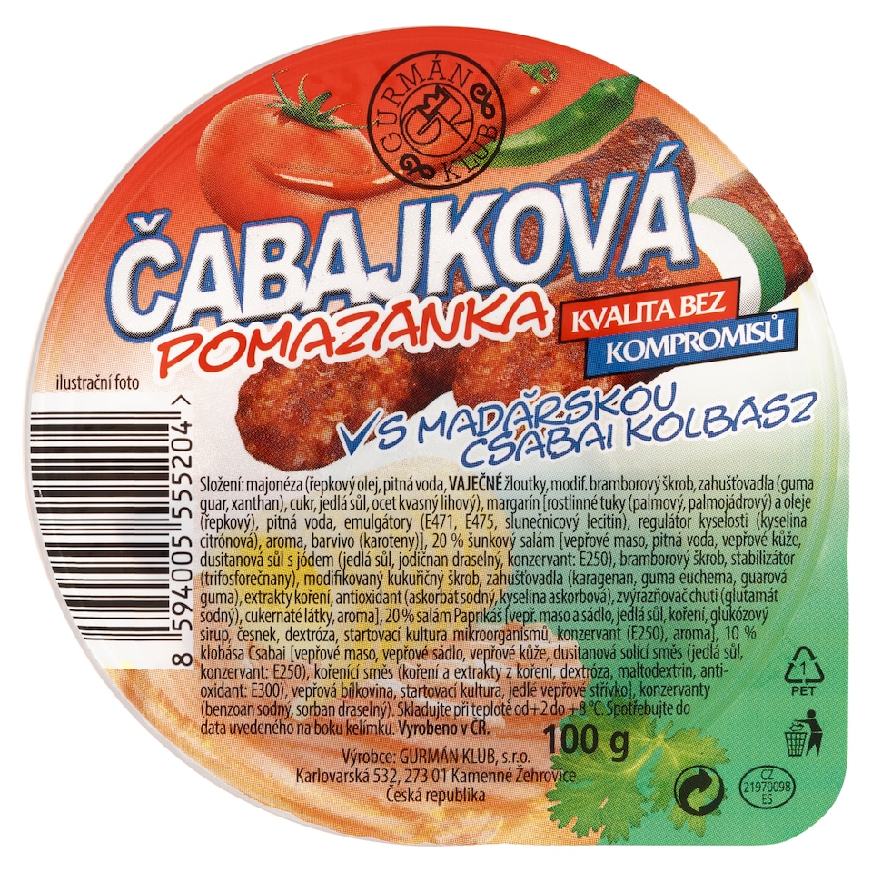 Obrázek 1 pro produkt Gurmán Klub Čabajková pomazánka 100g
