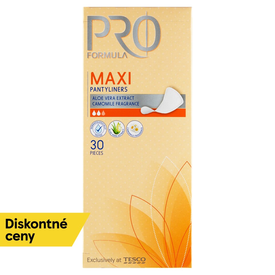 Tesco Pro Formula Maxi Aloe Vera and Camomile slipové vložky 30 ks