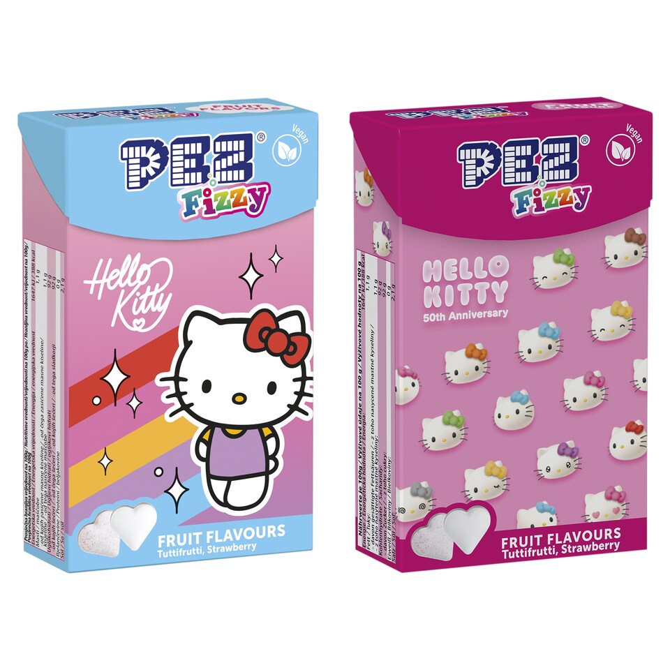 Pez Fizzy Hello Kitty gyümölcsízű pezsgő hatású cukorka 30 g 1. kép