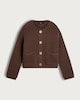 image 5 of F&F Textured Gold Button Chunky Cardigan in Brown