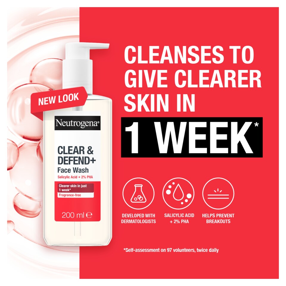 image 1 of Neutrogena Clear & Defend Facial Wash 200Ml