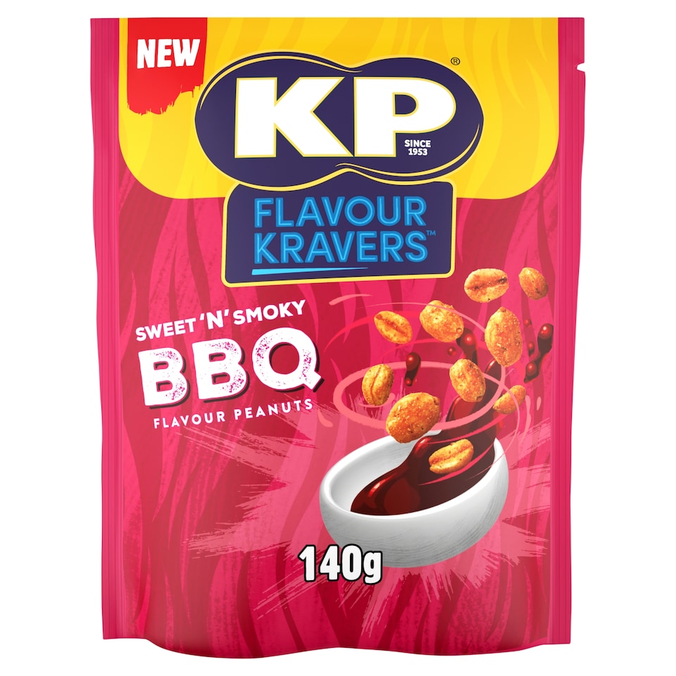 image 1 of KP Flavour Kravers Peanuts - Sweet 'N' Smoky BBQ 140g