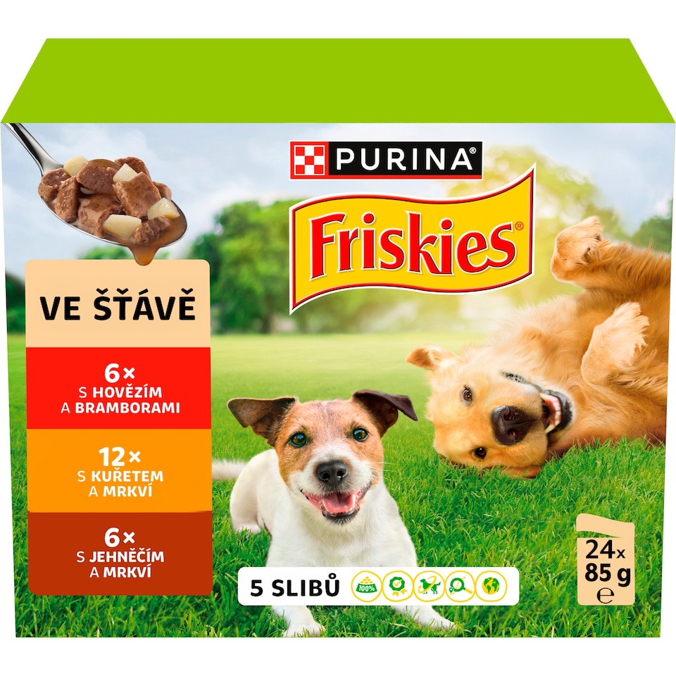 obrázok 1 z Friskies Adult kapsičky pre psov hovädzie, kura, jahňacie v šťave 24 x 85 g