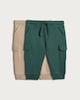 image 1 of F&F Baby 2-Pack Cargo Joggers  in Green