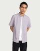 image 2 of F&F Pure Cotton Gingham Short Sleeved Oxford Shirt in Multi Red