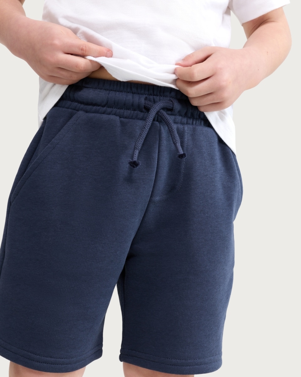 image 1 of F&F Boys Cotton Rich Drawstring Shorts in Navy