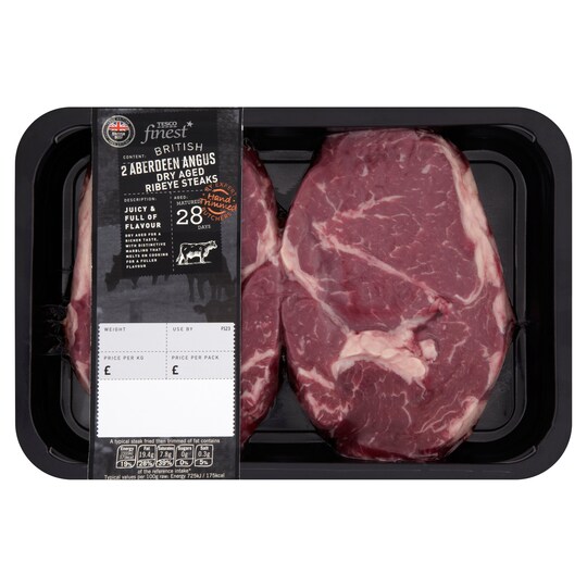T.FIN DRY AGED AA 2 RIBEYE STEAKS Tesco Groceries