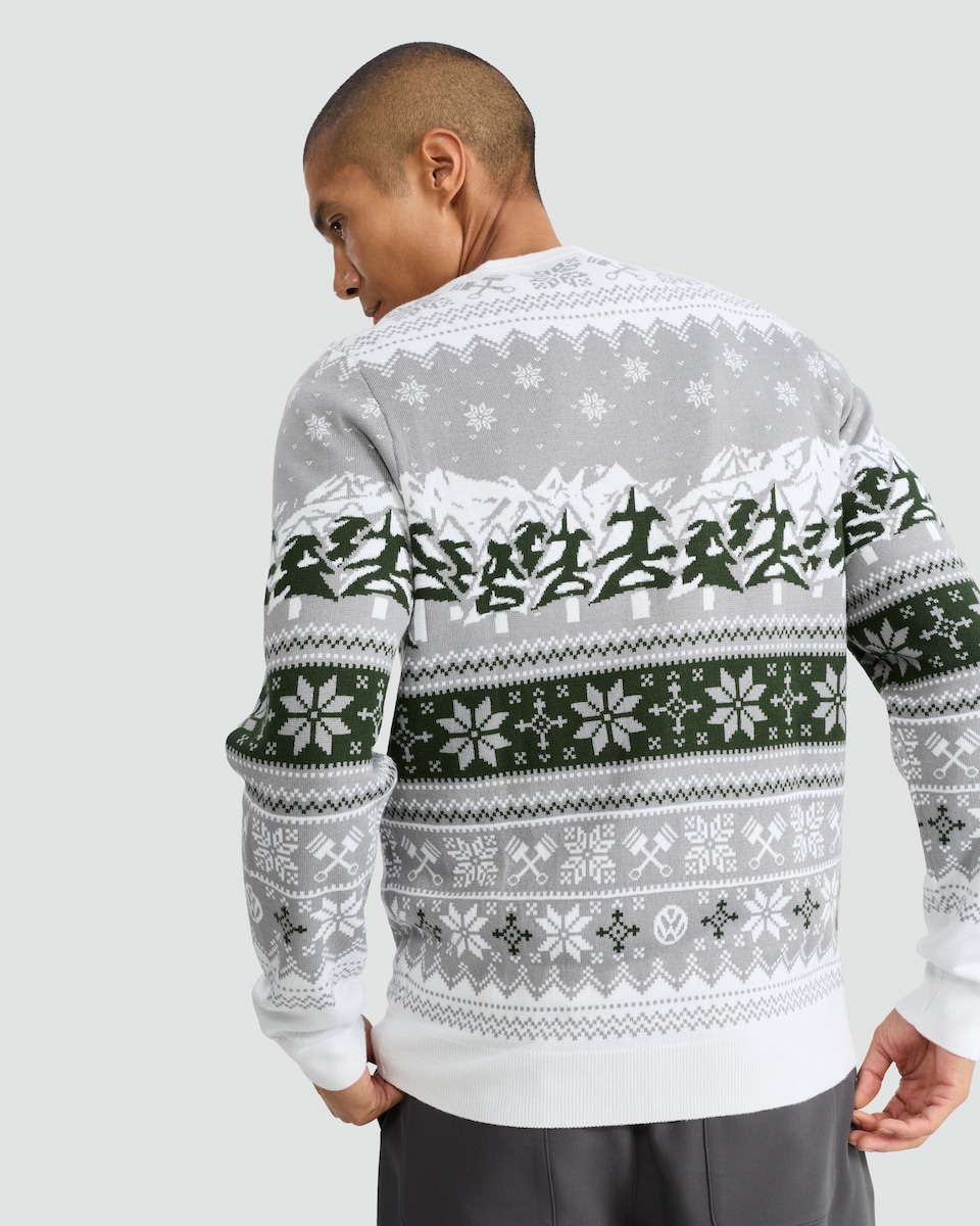 image 1 of Volkswagen Vantastic Knitted Christmas Jumper in Grey