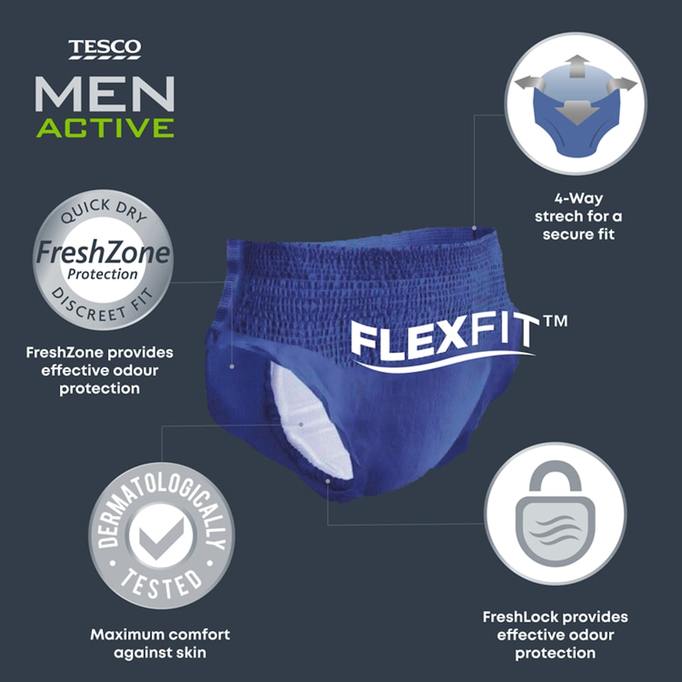 image 1 of Tesco Men Active Protective Pants Super Large 10 Pack