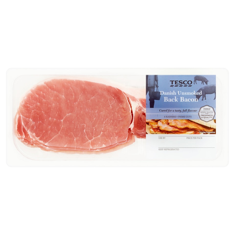 Tesco Unsmoked Back Bacon 150G Tesco Groceries