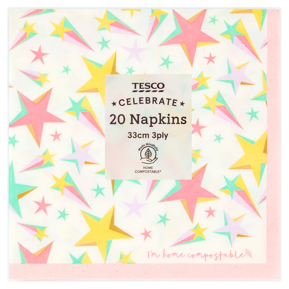 Tesco Pastel Stars Napkin 20 Pack