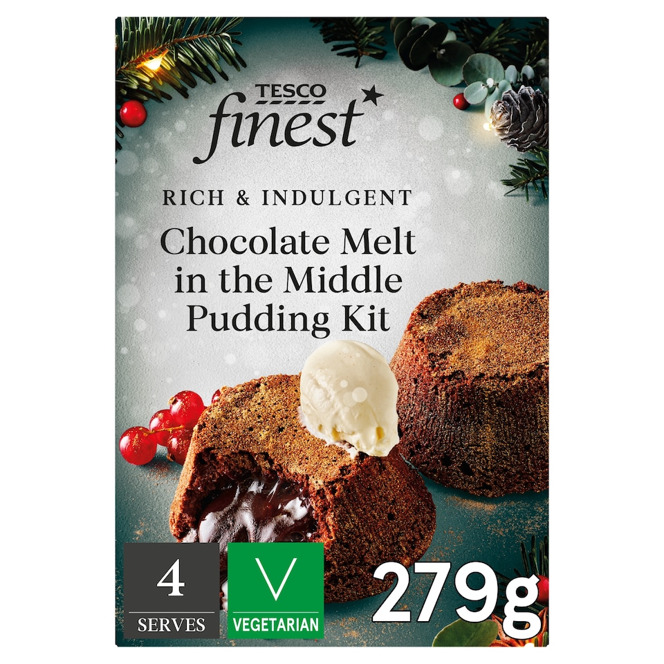 Tesco Finest Chocolate Melt in the Middle Pudding Kit 279g