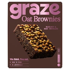 Graze Hazelnut & Dark Chocolate Oat Brownies 3x45g