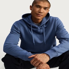 F&F Regular Fit Cotton Rich Drawstring Hoodie in Blue