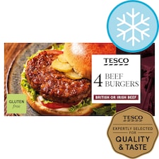 Tesco 4 Beef Burgers 227G