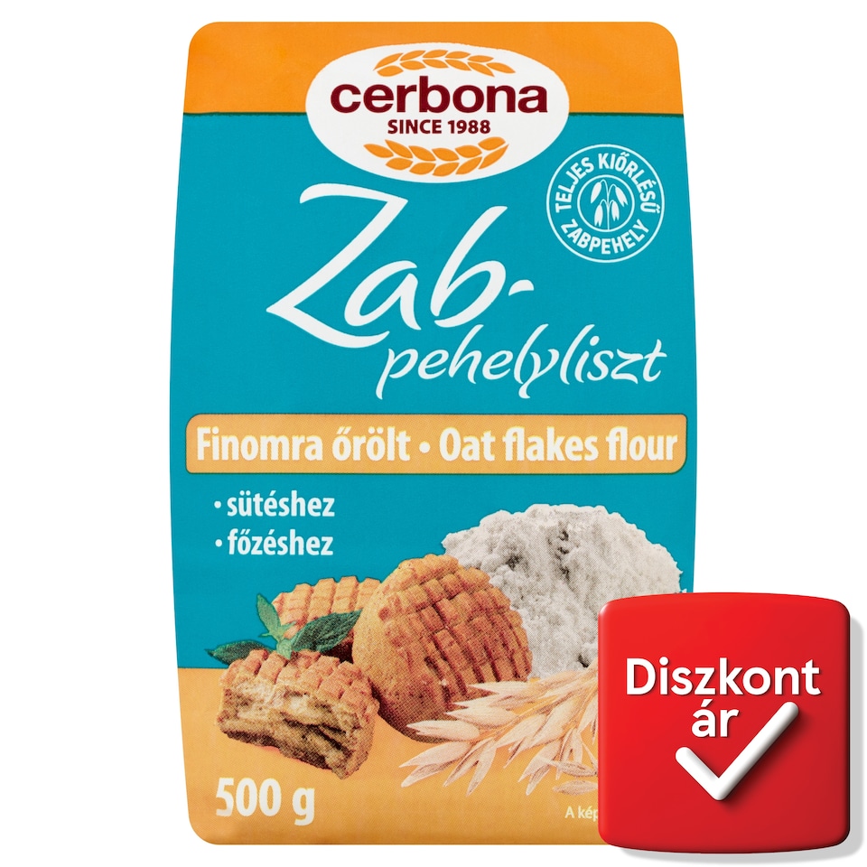 Cerbona finomra őrölt zabpehelyliszt 500 g