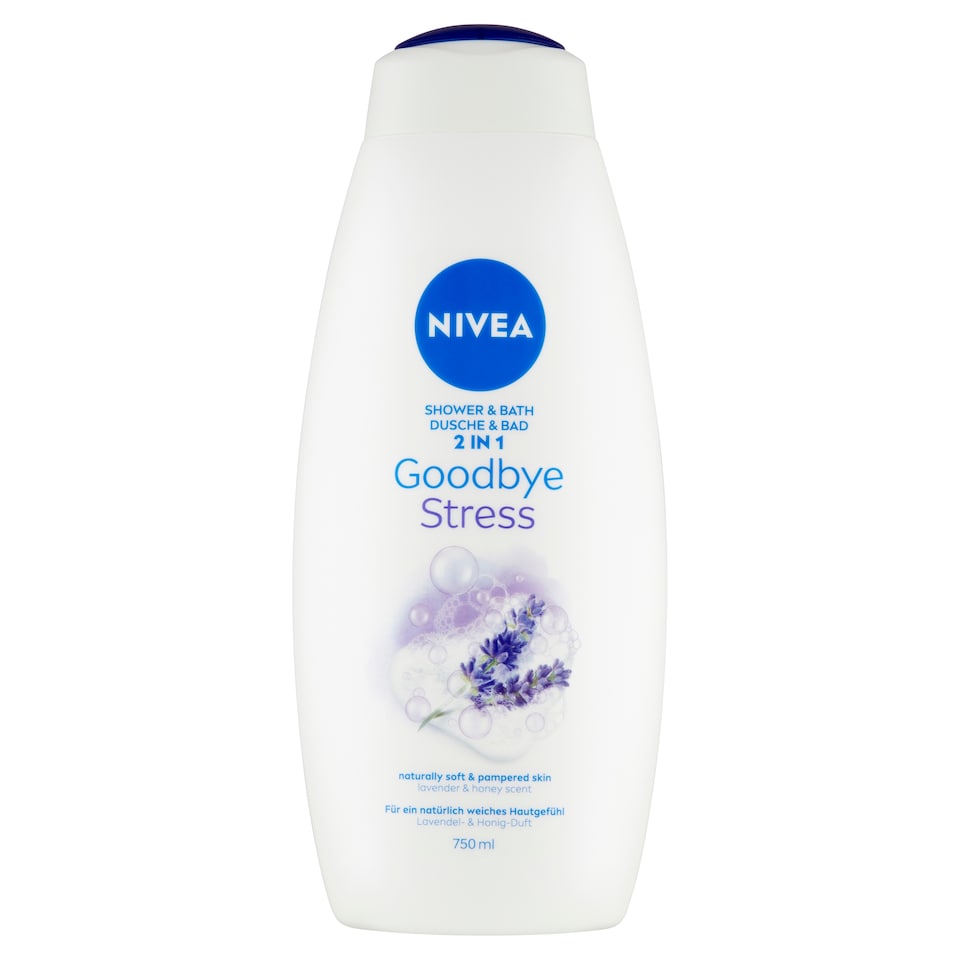 NIVEA Goodbye Stress krémtusfürdő és habfürdő 750 ml