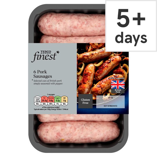 Tesco Finest 6 Pork Sausages 400G Tesco Groceries
