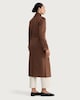 image 3 of F&F Faux Suede Double Breasted Longline Trench Coat in Brown