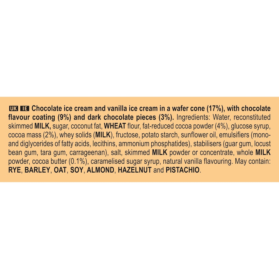 image 1 of Cornetto Ice Cream Cone Chocolate 6x90ml