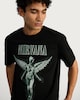 image 3 of Nirvana Cotton Rich Print T-Shirt in Black