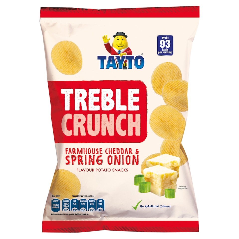 Tayto Treble Crunch Cheddar And Onion Crsps 100G