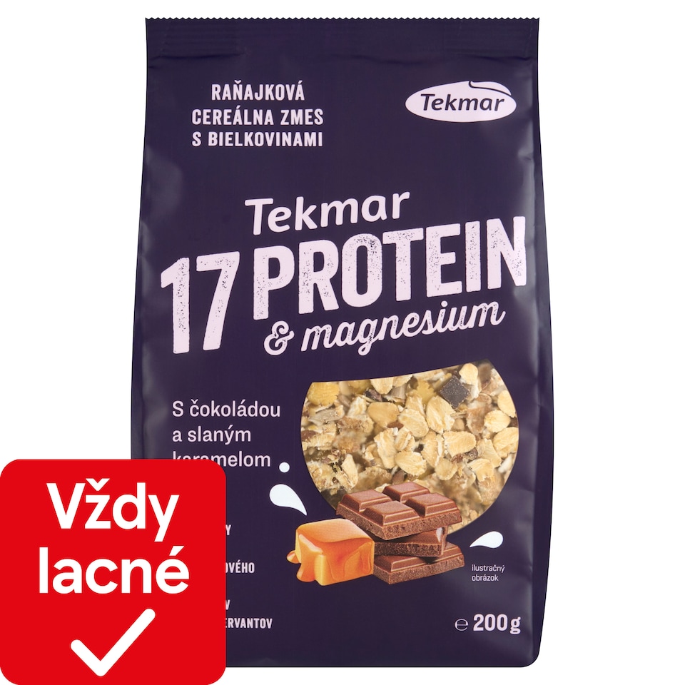 obrázok 1 z Tekmar 17 Protein & Magnesium raňajková cereálna zmes s čokoládou a karamelom 200 g